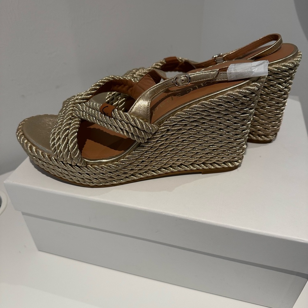 Kate Spade Metallic Gold Wedge Sandals - Picture 5 of 9